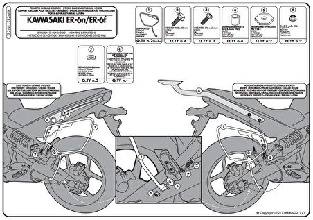 Givi TE266 Kawasaki Er-6N - Er-6F (09-11) Yan Kumaş Çanta Taşıyıcı