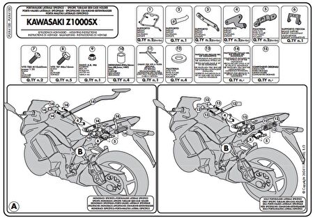 Givi PLXR4100 KAWASAKI Z 1000 SX (11-19) Yan Çanta Tasiyici