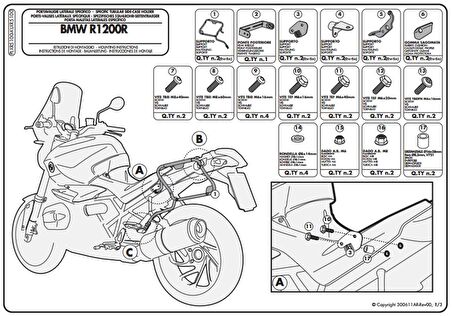 Givi PLXR5100 BMW R 1200R (11-14) Yan Çanta Tasiyici