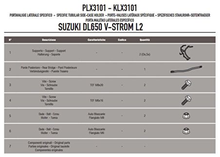 Givi PLX3101 SUZUKI DL 650 V-STROM (11-16) Yan Çanta Tasiyici