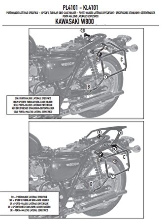 Givi PL4101 KAWASAKI W 800 (11-17) Yan Çanta Tasiyici