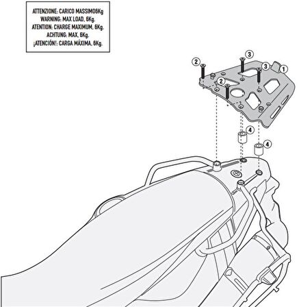 Givi SRA5103 BMW F650GS - F800GS (08-17) - F700GS (13-17) - F800GS ADV. (13-18) Arka Çanta Tasiyici