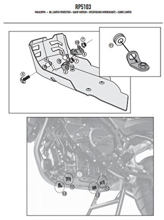 Givi RP5103 Bmw F650GS - F800GS (08-17) - F700GS (13-17) - F800GS ADV. (13-18) Karter Koruma