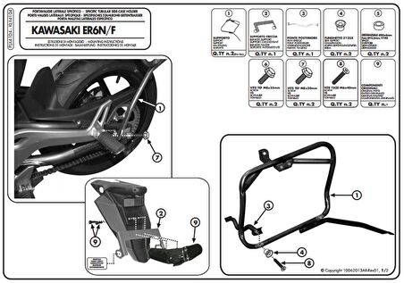 Givi PLX4104 KAWASAKI ER-6N - ER-6F 650 (12-16) Yan Çanta Tasiyici