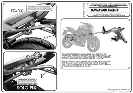 Givi PLX4104 KAWASAKI ER-6N - ER-6F 650 (12-16) Yan Çanta Tasiyici