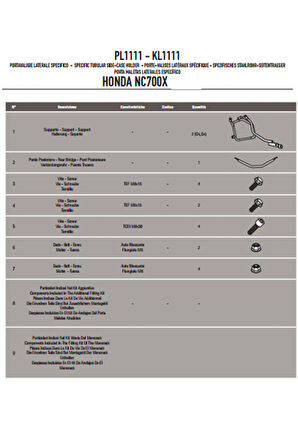 Pl1111 Honda Nc 700 X-s - Nc 750 X-s - Nc 750 X-s Dct (12-15) Yan Çanta Taşıyıcı