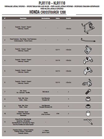 Givi PLXR1110 HONDA VFR 1200X CROSSTOURER (12-20) Yan Çanta Tasiyici