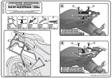 Givi PLR7401 DUCATI MULTISTRADA 1200 (10-14) Yan Çanta Tasiyici