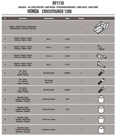 Givi RP1110 Honda VFR 1200X Crosstourer (12-19) Karter Koruma