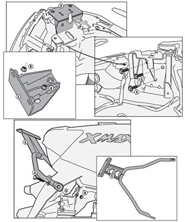 Givi SR2111M YAMAHA X-MAX 400 (13-16) Arka Çanta Tasiyici