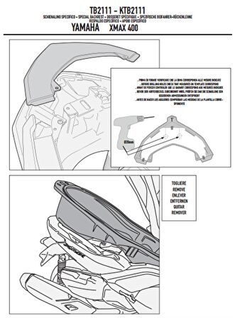 Givi TB2111 Yamaha X-Max 125-250-400 (13-17) Sissy Bar