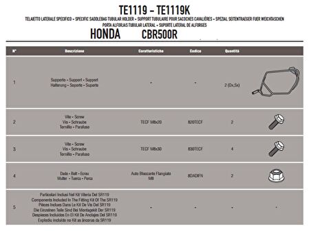 Givi TE1119 Honda Cb 500F - Cbr 500R (13-15) Yan Kumaş Çanta Taşıyıcı