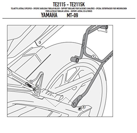 Givi TE2115 Yamaha Mt-09 (13-16) Yan Kumaş Çanta Taşıyıcı