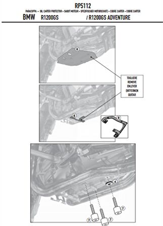 Givi RP5112 Bmw R1200GS - R1200GS Adventure (13-18) - R1200R/RS (15-18) - R1250RS (19) Karter Koruma