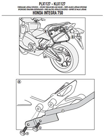 Givi PLX1127 HONDA INTEGRA 750 (14-15) Yan Çanta Tasiyici