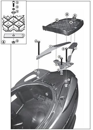 Givi SR3106 SUZUKI BURGMAN 125-200 (06-13) - BURGMAN 125-200 ABS (14-20) Arka Çanta Tasiyici