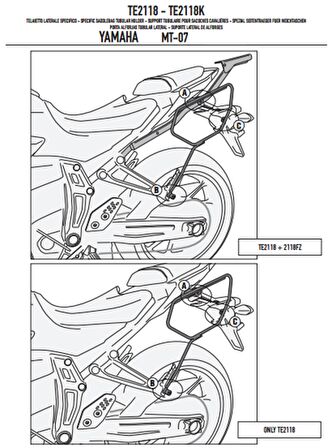 Givi TE2118 Yamaha Mt-07 (14-17) Yan Kumaş Çanta Taşıyıcı
