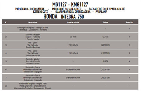 Givi MG1127 Honda Integra 750 (14-20) Zincir Muhafaza Ve Çamurluk