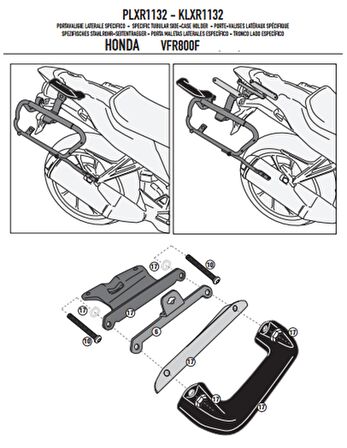 Givi PLXR1132 HONDA VFR 800 F (14-20) Yan Çanta Tasiyici