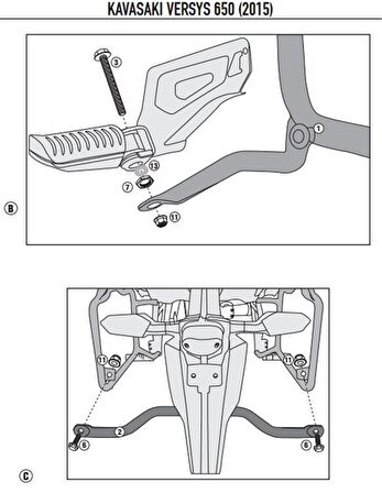 Givi PL4114 KAWASAKI VERSYS 650 (15-19) Yan Çanta Tasiyici