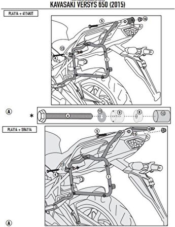 Givi PL4114 KAWASAKI VERSYS 650 (15-19) Yan Çanta Tasiyici