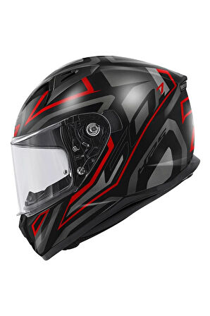 50.7 Proton Mat Titanium-Kırmızı Kask