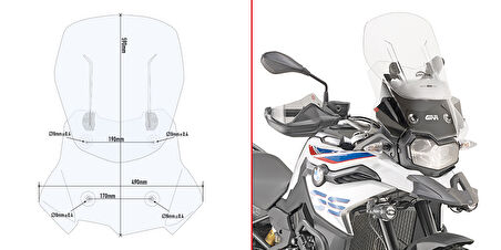 GIVI AF5127B BMW F 750 GS (18-23) - F 800 GS (24-25) - F 850 GS (18-23) RÜZGAR SİPERLİK