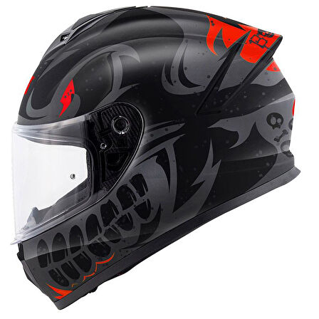 GIVI 50.X BONES MAT SİYAH-KIRMIZI KASK