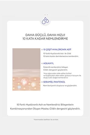 10 Farklı Hyalüronik Asit Kompleksi İçeren Nemlendirici Yaprak Maske Super Aqua Ampoule Mask