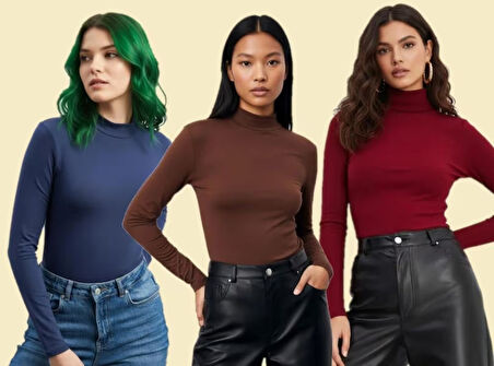 Uzun Kollu 3'lü Kadın Balıkçı Yaka Badi