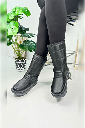 Unisex Kadın - Erkek - Çocuk Kar Botu İçi Kürklü Cırt Cırtlı Kaymaz Taban Ayakkabı 802