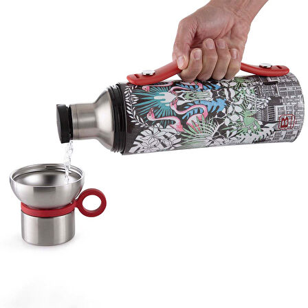 Bugatti Termo Taşıma Kulplu Paslanmaz Çelik La Vılle Desenli Termos 1500Ml