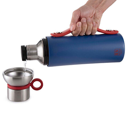 Bugatti Termo Taşıma Kulplu Paslanmaz Çelik Mavi Termos 1500Ml