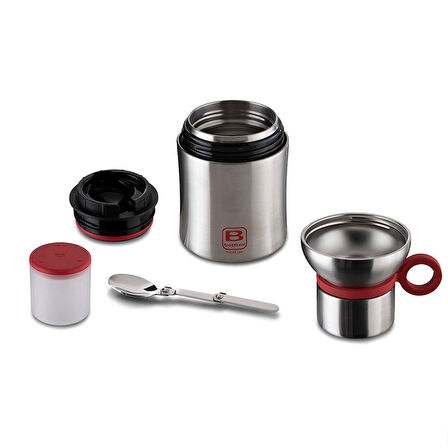 Bugatti Paslanmaz Çelik Mat Gümüş Rengi Yemek Termosu 500Ml