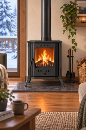 Reyo Stove Sisam Camlı Mini Döküm Soba
