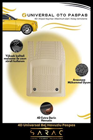 Nissan Micra 2010-2015 Bagaj Havuzu ve 4D Havuzlu Paspas (bej) Seti