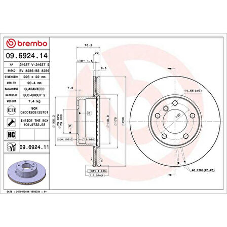 FREN DISKI ON KAPLAMALI HAVALI 296 MM ( BMW   5 SERIE E39  520-523-525-528-530-535 )