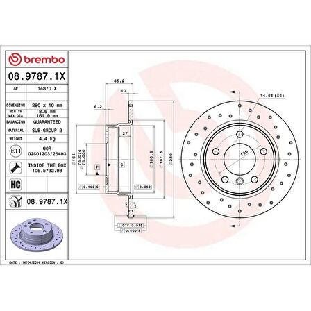 FREN DISKI ARKA DELIKLI XTRA BMW E81-E87 116I 118D 118I