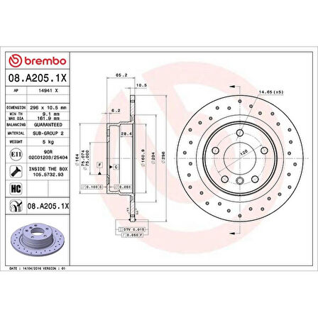 FREN DISKI ARKA DELIKLI BMW E87-E90-E91 / 1.18-3.16-3.20