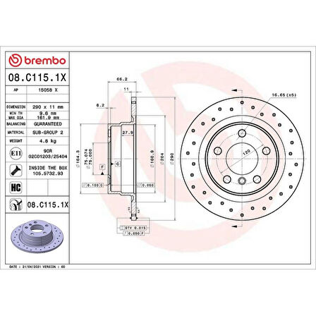 FREN DISKI ARKA (BMW  1SERISI (F20) 12/2010-)  XTRA LINE - Xtra  DELIKLI