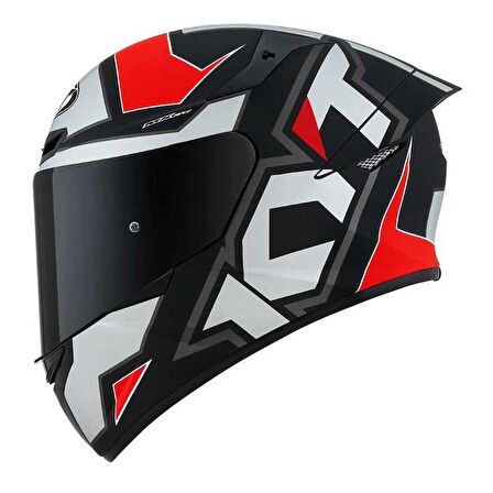 KYT TT-COURSE KASK ELECTRON MAT GRİ/KIRMIZI