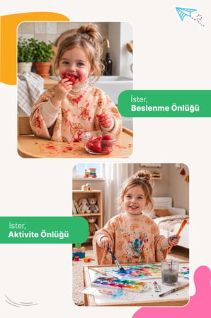 Reyo 6 Ay-6 Yaş Uzun Kollu Bebek Mama Önlüğü, Çocuk Aktivite Önlüğü, Pamuklu, Sıvı Geçirmez-Kruvasan