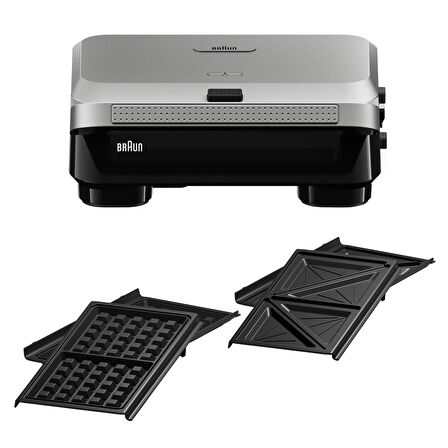 Braun Snack Maker 5 SM5005 Sandviç, Waffle ve Tost Makinesi Silver