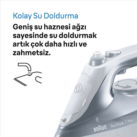 Braun TexStyle 7 Pro SI7088 2800 W Eloxal 3D Tabanlı Buharlı Ütü