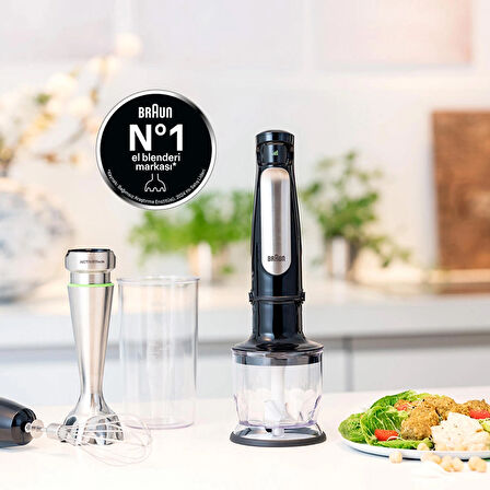 Braun MQ7025X Multiquick 7 1000 Watt Siyah El Blender Seti