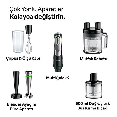 Braun Multiquick 9 MQ9187XLI 1200 W Set Mikser Siyah