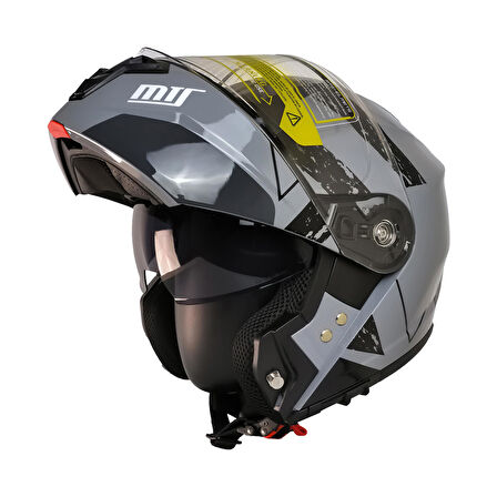 MTS 966 WX10 GREY ÇENE AÇILIR KASK