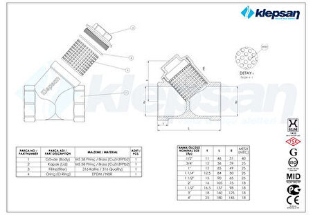 Pislik Tutucu (Filtre) 3/4''