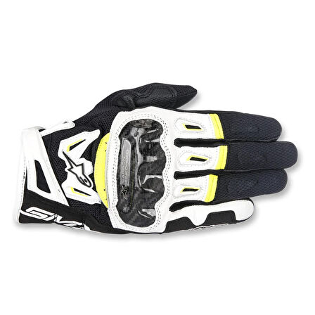 Alpinestars SMX-2 Air Carbon Yazlık Korumalı Motosiklet Eldiveni Siyah  Beyaz  Sarı
