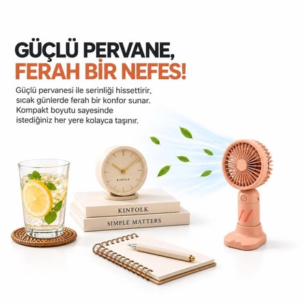 MUITOMAS PORTATİF EL FANI ŞEFTALİ